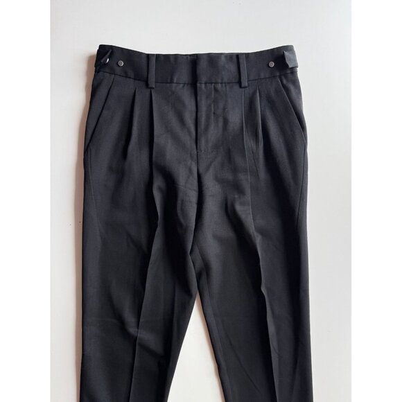 HELMUT LANG Black Smoking Wool Tapered Stovepipe Trousers Pants, Size 2 - Picture 6 of 14